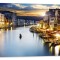 Tablou luminos in intuneric, GlowforHome, Canal Mare Noaptea Venetia, 120 cm x 80 cm