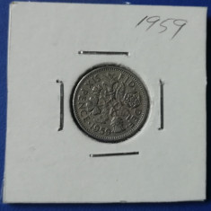 M3 C50 - Moneda foarte veche - Anglia - six pence - 1959