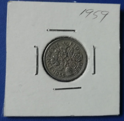 M3 C50 - Moneda foarte veche - Anglia - six pence - 1959 foto