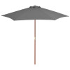 VidaXL Umbrelă de soare de exterior, st&acirc;lp din lemn, antracit, 270 cm