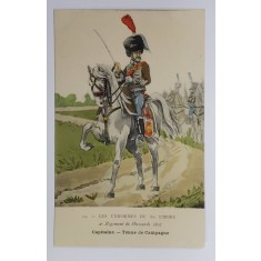 2e REGIMENT DE HUSSARDS , 1807 , CAPITAINE , TENUE DE CAMPAGNE , CARTE POSTALA ILUSTRATA , INCEPUTUL SEC. XX