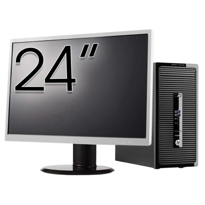 Pachet Calculator Second Hand HP ProDesk 490 G3 Tower, Intel Core i5-6400 2.70GHz, 8GB DDR3, 500GB HDD, DVD-ROM + Monitor 24&amp;quot; NewTechnology Media