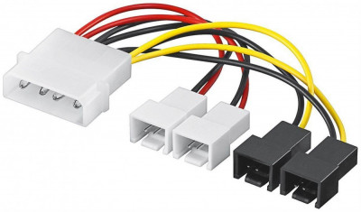 Cablu alimentare PC 4 pini - 2x 2 pini 12V + 2x 2 pini 5V 15cm Goobay foto