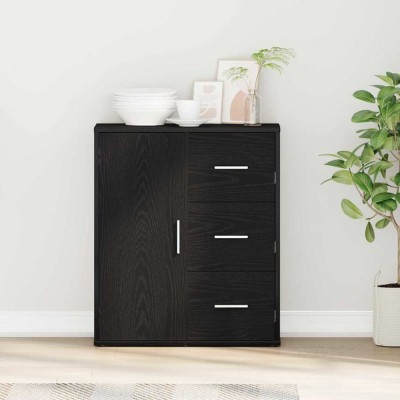 vidaXL Bufet cu sertar Stejar negru 60 x 31 x 70 cm Lemn compozit foto