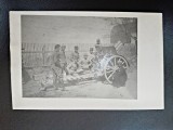 Fotografie tip carte postala, soldati in pauza