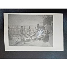 Fotografie tip carte postala, soldati in pauza