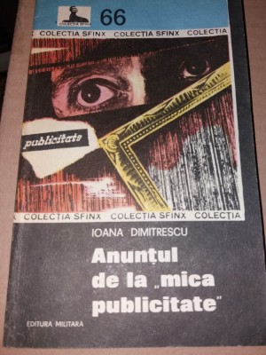 ANUNTUL DE LA MICA PUBLICITATE - IOANA DIMITRESCU TD foto