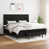 Cumpara ieftin Gossi pat box spring cu saltea, negru, 200x200 cm, textil