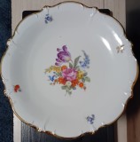 Platou rotund, motive florale- Seltmann, Bavaria, portelan german, diametru: 30 cm