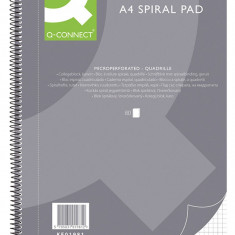 Caiet Cu Spirala, A4, 80 File - 70g/mp, 4 Perf., Coperti Carton, Q-connect - Matematica