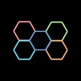 Lumină LED RGB Hexagonală Profesionala Alunminiu &ndash; 5 Module 244x170CM 192W,