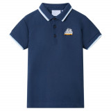 Tricou polo pentru copii, albastru &icirc;nchis, 104 GartenMobel Dekor, vidaXL