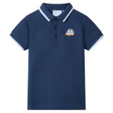 Tricou polo pentru copii, albastru &icirc;nchis, 104, vidaXL