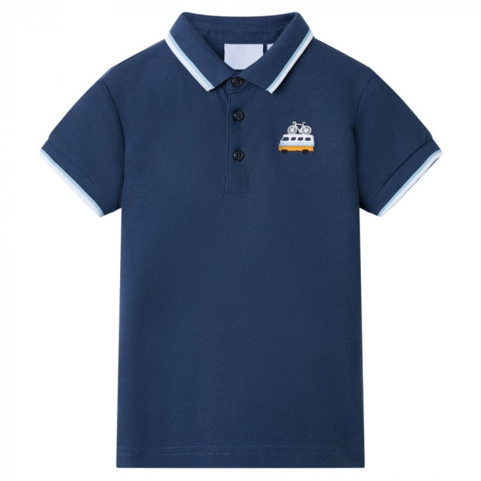 Tricou polo pentru copii, albastru &icirc;nchis, 104 GartenMobel Dekor