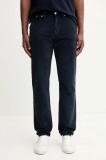 Tommy Jeans pantaloni de catifea cord culoarea bleumarin, drept, DM0DM22242