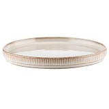 Platou Ceramică Bej 21cm Evia Florina - Farfurie Desert Calitate Superioară, Ideală Microunde/Mașină Vase