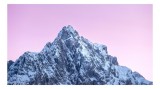 Tablou Canvas, "V&acirc;rf &icirc;nghețat sub cer rozaliu", Majestic, Snow-Capped, Serene, Towering, Rugged, Tranquil, Crisp, Breathtaking, 39 x 26 cm, CMCLASS