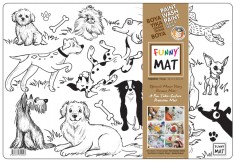 Plansa reutilizabila Funny Mat pentru colorat model Catelusi,48x33.5 cm