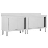 Cumpara ieftin Mese lucru usi glisante 2 buc 240x50x(95-97) cm otel inoxidabil