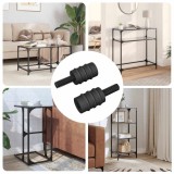 vidaXL Șurub Standoff 2 pcs Negru M4 Cauciuc și Oțel 865025