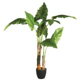 Planta artificiala Atmosphera Banana tree cu ghiveci, bananier, 65x65x120 cm, verde