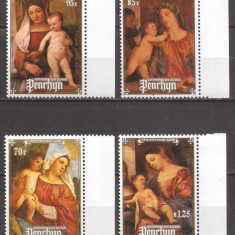 PENRHYN 1988 PICTURA CRACIUN TITIAN ( serie dantelata ) MNH