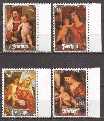 PENRHYN 1988 PICTURA CRACIUN TITIAN ( serie dantelata ) MNH foto