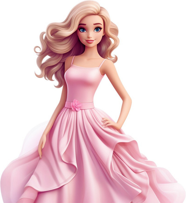 Sticker decorativ, Barbie, Roz, 65 cm, 8402ST-16
