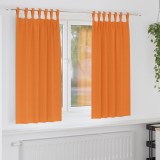 vidaXL Perdele cu perdele 2 pcs Portocaliu intens Poliester