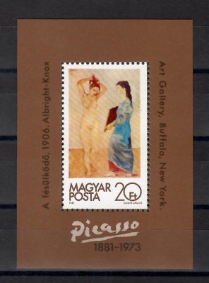 Ungaria 1981 - 100 de ani de la nașterea lui Pablo Picasso, Colita. MNH foto
