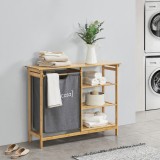 Raft baie de sine statator Nousiainen bambus cu sac colector rufe [en.casa] HausGarden Leisure