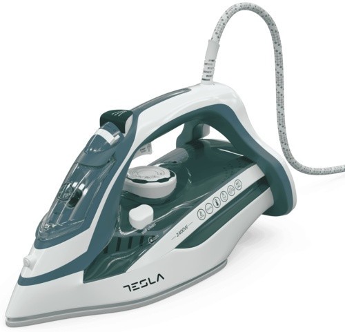 Fier de calcat Tesla IR300BL,2400 W,talpa ceramicarezervor 350 ml, 25g/min,