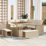 Cumpara ieftin Set de canapele pentru grădină cu pernă 8 pcs Bej Rattan poli