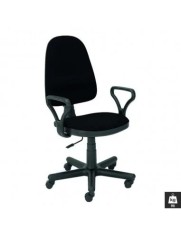 Scaun birou HM Bravo, Ergonomic, Polipropilena, Stofa, Inaltime ajustabila, 90 kg, Negru