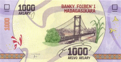 Bancnota Madagascar 1.000 Ariary 2017 - P100 UNC foto