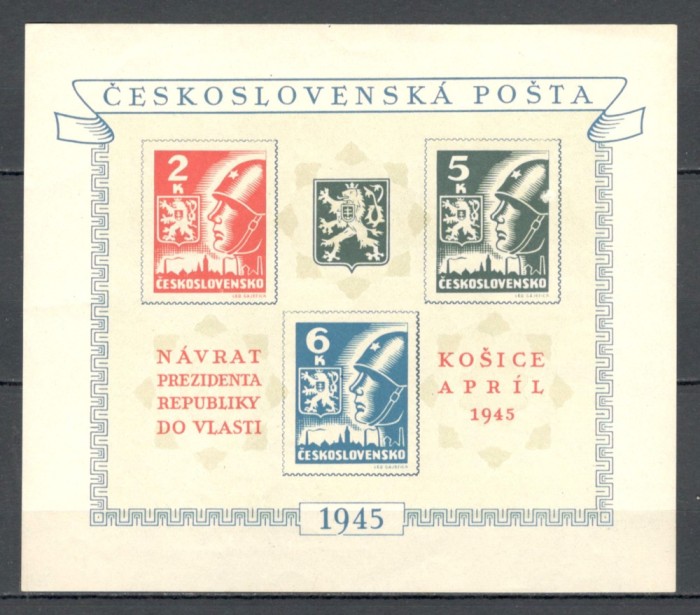 Cehoslovacia.1945 Soldatul sovietic-Bl. XC.170