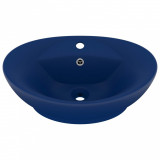 Chiuvetă lux preaplin albastru mat 58,5x39 cm ceramică oval