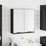 Dulap baie cu oglinda negru 64x20x67 cm lemn compozit GartenMobel Dekor, vidaXL