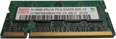 Memorie laptop Hynix 512MB DDR2 667MHZ HYMP564S64CP6-Y5 foto