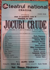 QW13 - Afise - tematica cultura - Jocuri crude - Alexei Arbuzov - Teatrul national Craiova - 1979