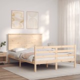 Cumpara ieftin Cadru de pat cu tăblie, dublu mic, lemn masiv