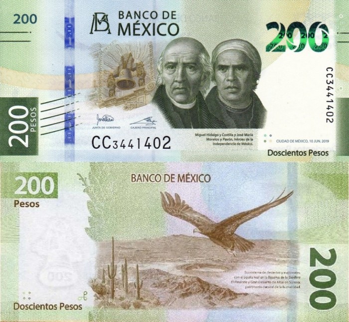MEXIC 200 pesos 2019 UNC!!!