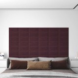 Panouri de perete 12 buc. violet 30x15 cm textil 0,54 m&sup2;