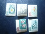 Serie Polonia 1957 - Flora , 5 valori, Nestampilat