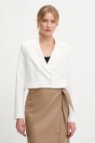 Answear Lab sacou culoarea alb, cu doua randuri de nasturi, neted