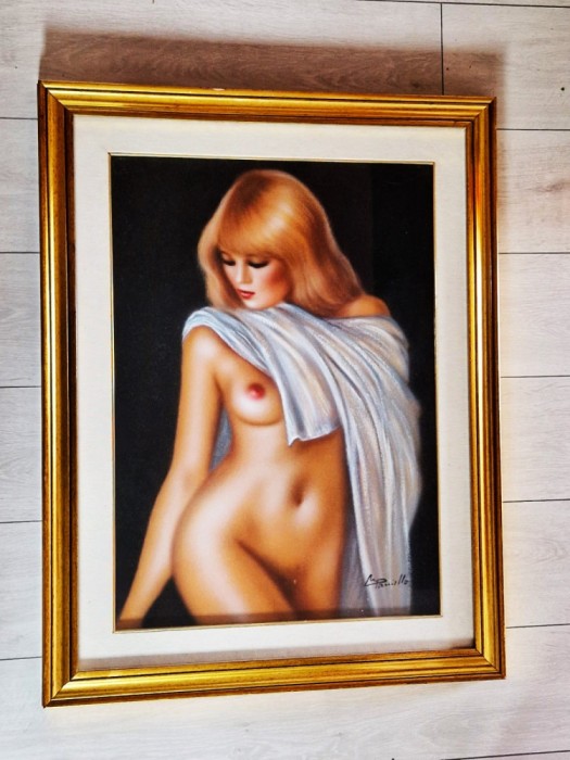 tablou MARCO PANIELLO ( 1943 - 2005 ) - Nud _ ulei pe panza _ arta contemporana