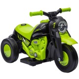 AIYAPLAY Motocicletă electrică pentru copii 2-5 ani, 3 roți, 6 V, 3 km/h, cu funcție de bule, efecte luminoase și sonore, verde | Aosom Romania