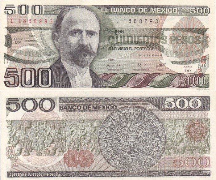 MEXIC 500 pesos 1983 UNC!!!