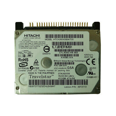 Hard disk laptop 40GB IDE HITCHI Travelstar / 4200rpm / HTC424040F9AT00 / 92P6085 foto