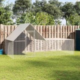 vidaXL Coteț pentru păsări, 4 x 2 x 2 m, oțel galvanizat 144556